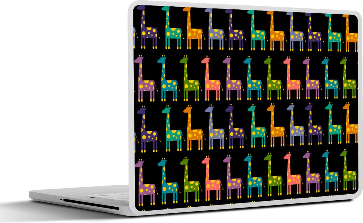 Laptop sticker - 11.6 inch - Regenboog - Giraffe - Meisje - Patronen - Kinderen - 30x21cm - Laptopstickers - Laptop skin - Cover