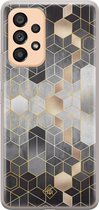 Casimoda® hoesje - Geschikt voor Samsung A53 - Grey Cubes - Backcover - Siliconen/TPU - Grijs