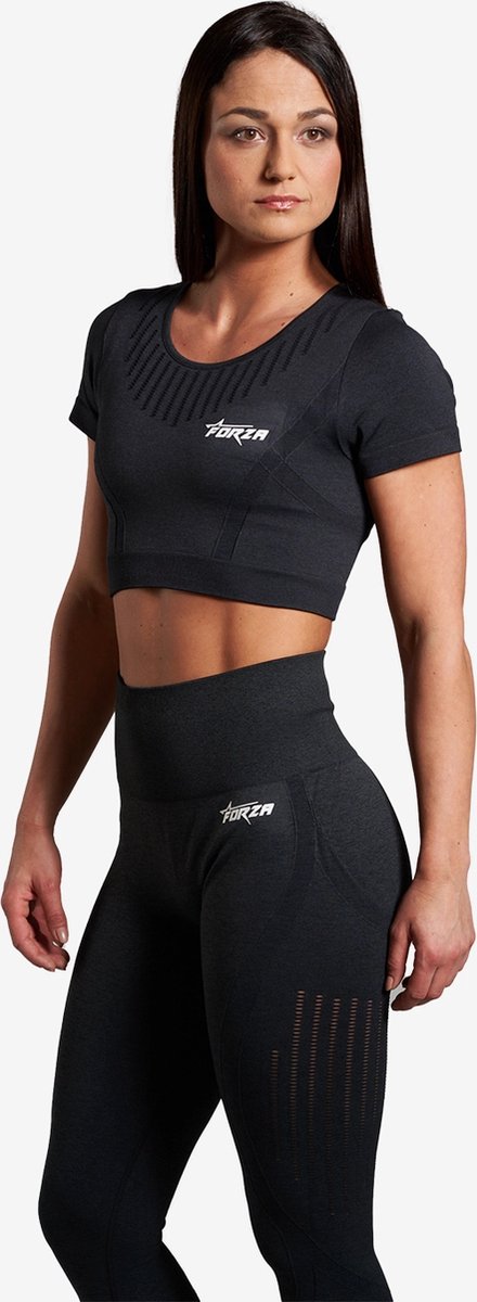 FORZA Sportswear - NAADLOZE CROP TOP - MIDNIGHT BLACK - M