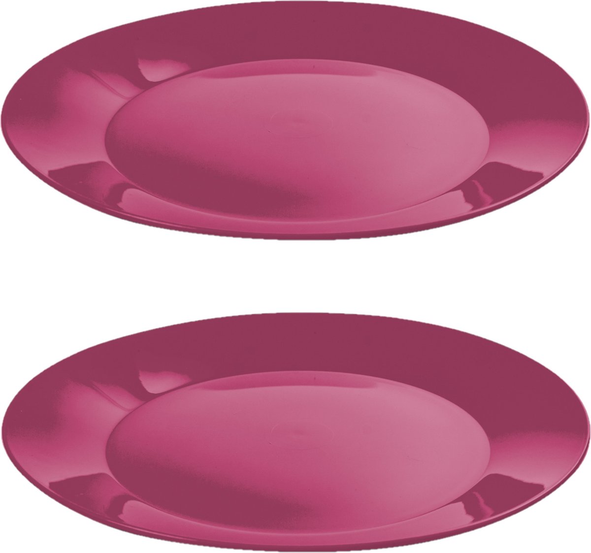 Hega Hogar Ontbijtbordjes - 6x st - roze - 21 cm - hard kunststof - dinerborden - camping bordjes - Outdoor servies picknick/verjaardag