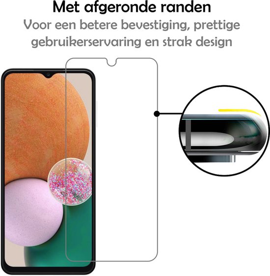 Screenprotector met afgeronde randen voor betere bevestiging en gebruikservaring.