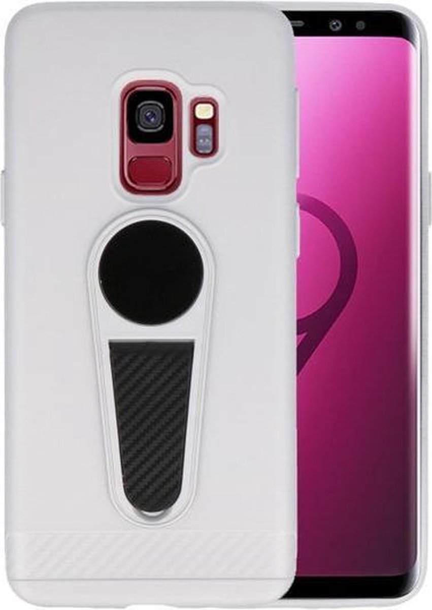 Zilver Magneet Stand Case hoesje voor Samsung Galaxy S9