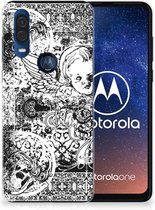 Silicone Back Case Motorola One Vision Skulls Angel