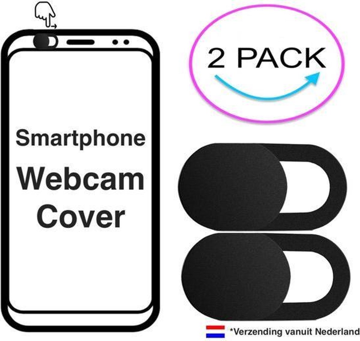 2x Webcam Cover | geschikt geschikt voor Apple iPhone X| Camera Privacy Bescherming | 2 Pack Zwart