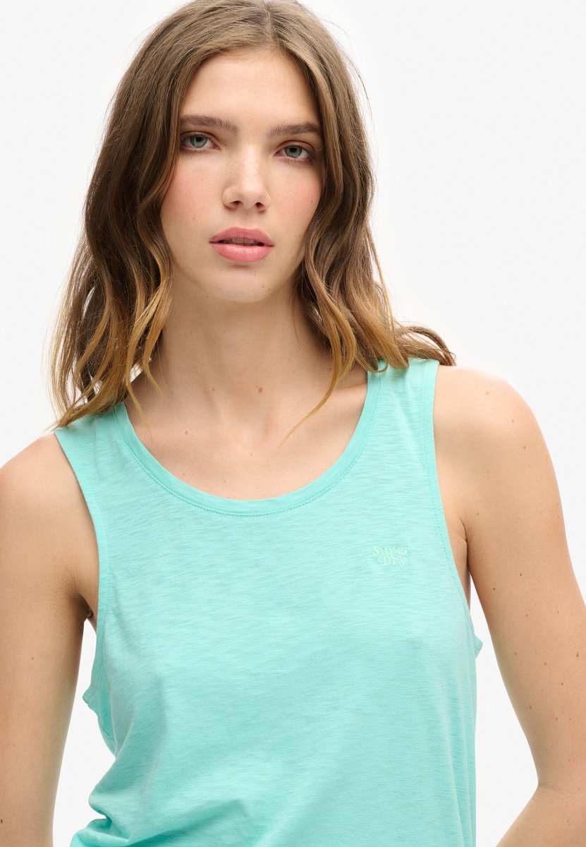 Superdry Tanktop met laag uitgesneden ronde hals Dames Vesten Mint