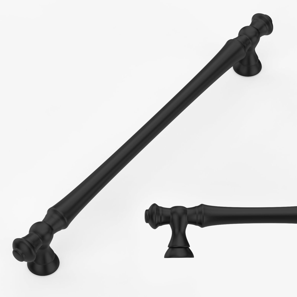 My Ninki ® Strakke Zwarte Meubelgrepen Set van 6 voor Keukenkasten en Laden - 254 mm Gatafstand