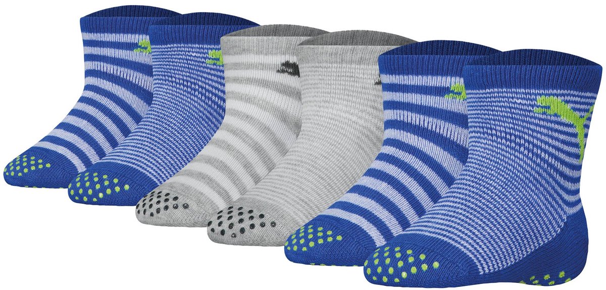 PUMA Baby ABS Anti-Slip Sokken 6-pack 19/22 Blauw