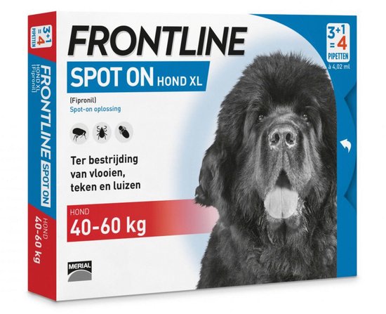 Frontline Spot-On XL Anti vlooienmiddel - Hond - 4 pipetten