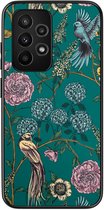 Coque rigide en TPU pour Samsung Galaxy A52 5G - Motif Vogels et fleurs japonaises - Vert - Superbes Housses de téléphone