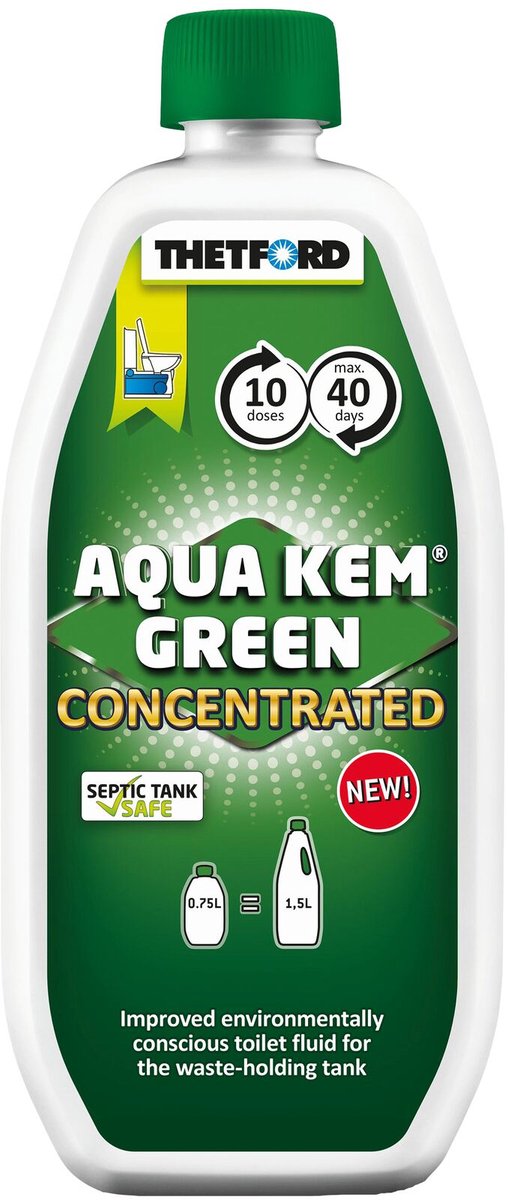 Camping toilet vloeistof, chemisch toilet vloeistof, groene toiletvloeistof, 0,75 liter