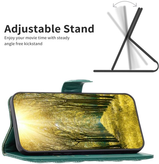 Étui BINFEN - Compatible avec Samsung Galaxy A36 - Étui à rabat BINFEN Rhombus - Vert