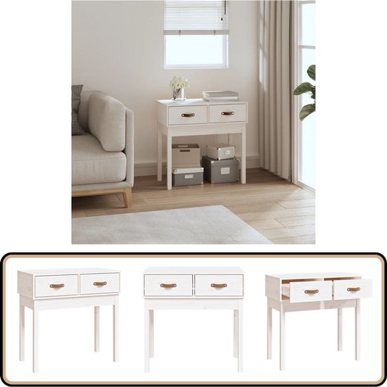 vidaXL Massief Grenenhouten Salontafel Panama Range Wit