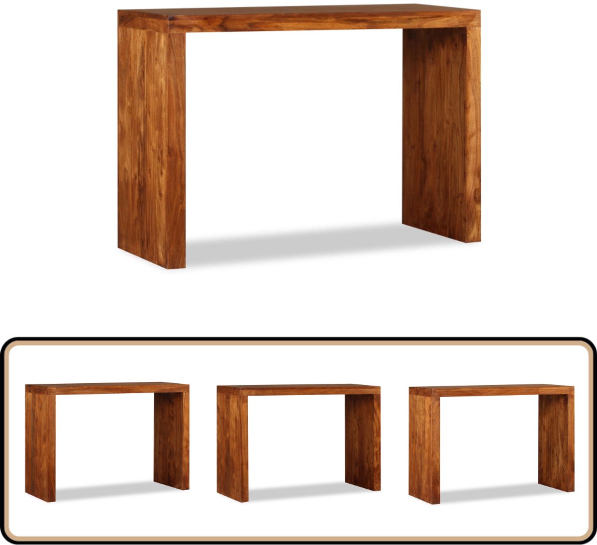 vidaXL Wandtafel - 110x40x76 - cm - hout - met - honingkleurige - afwerking bruin