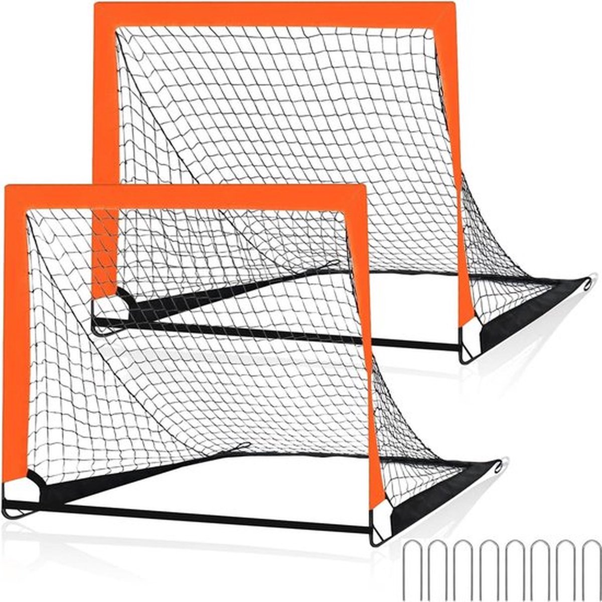 Voetbaldoelen voor kinderen - duurzaam en schokbestendig - set van 2 - glasvezelstangen - 120 x 90 cm
