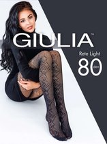 Giulia - Culotte Rete Light Tissue 80den avec motif géométrique - Zwart - M