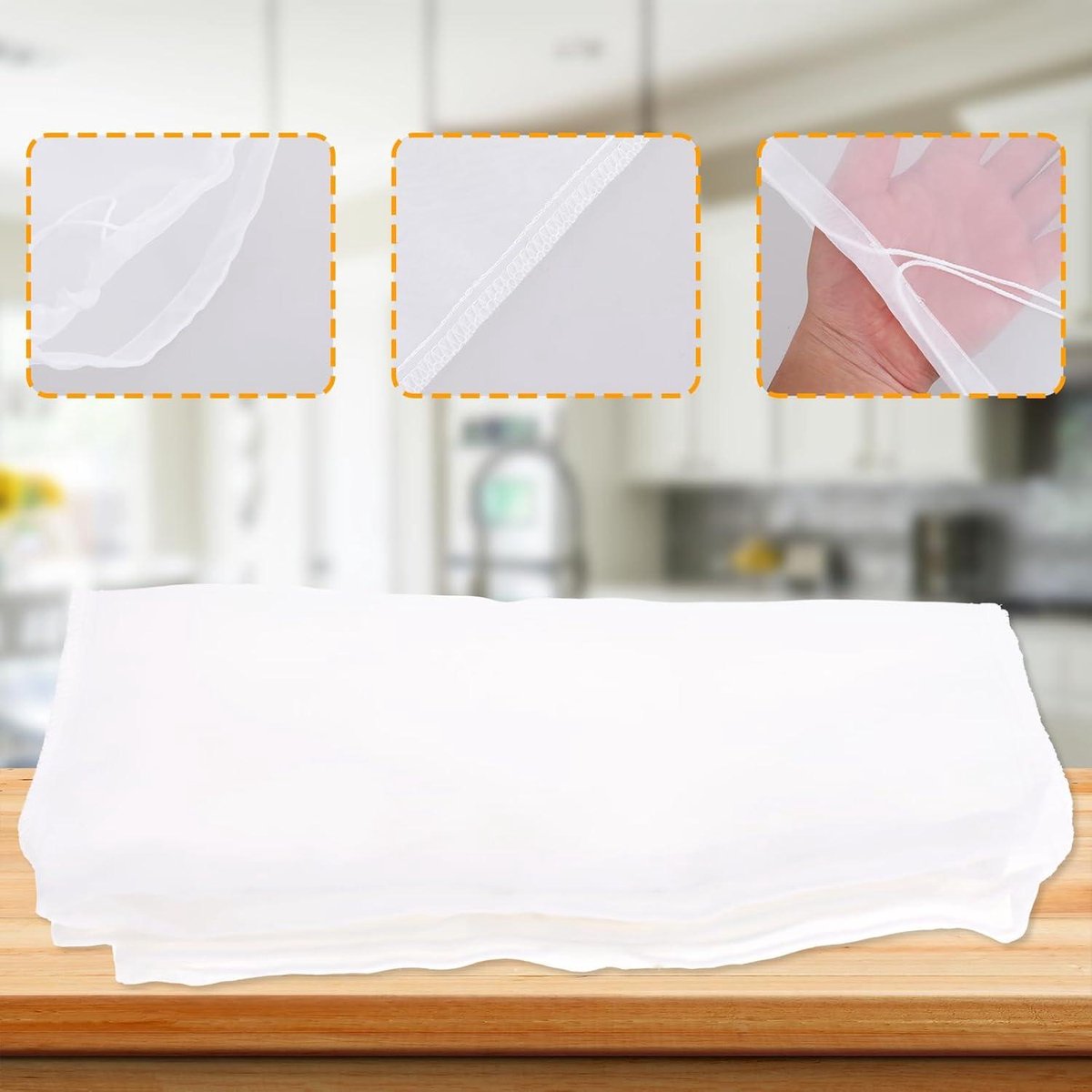 Gelapa Lot De 6 Sacs Réutilisables En Nylon Pour Filtrer Le Lait D