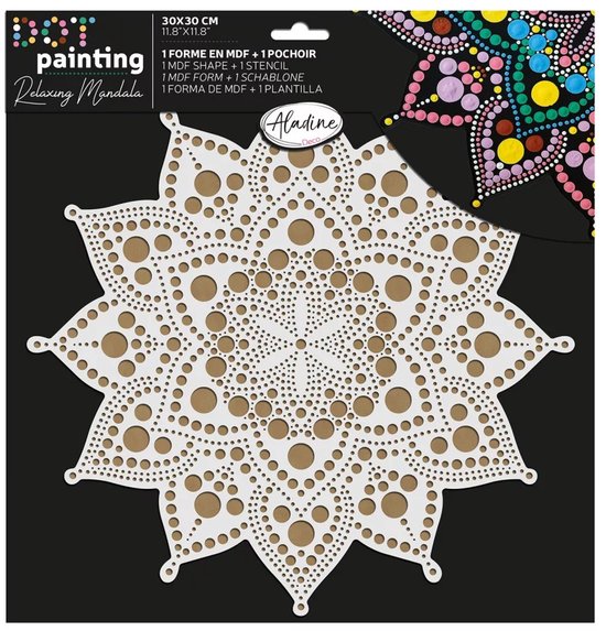 Aladine schilderen mandala dot painting set 30 cm creatief speelgoed.