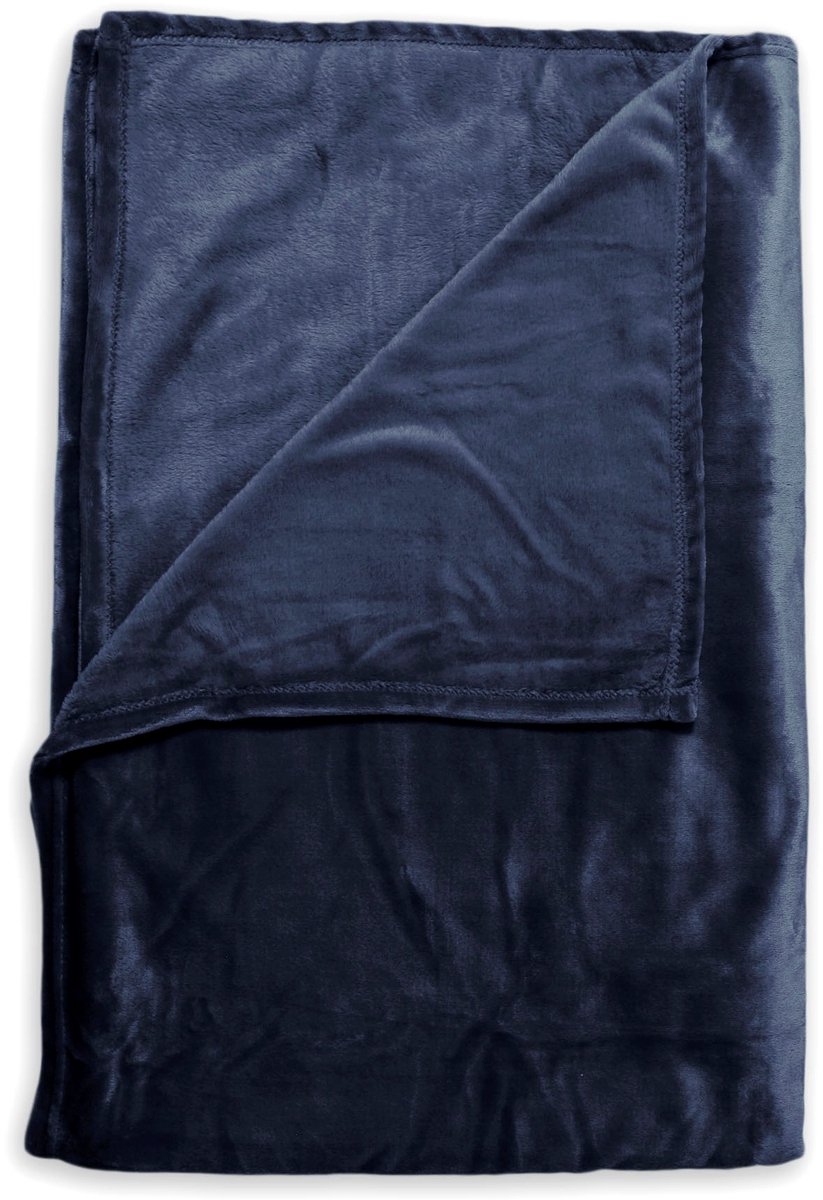 Zohome Plaid Cara - Warme deken voor op de bank - Zacht - 140x200 cm - Blauw