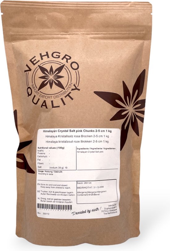Vehgro Himalaya Zout Brokken 2 - 5 cm - 1 Kg - VehGro | bol