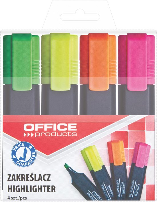 OFFICE Products Markeerstift, 2 - 5 Mm, Geassorteerde Kleuren, Etui Van 6 Stuks