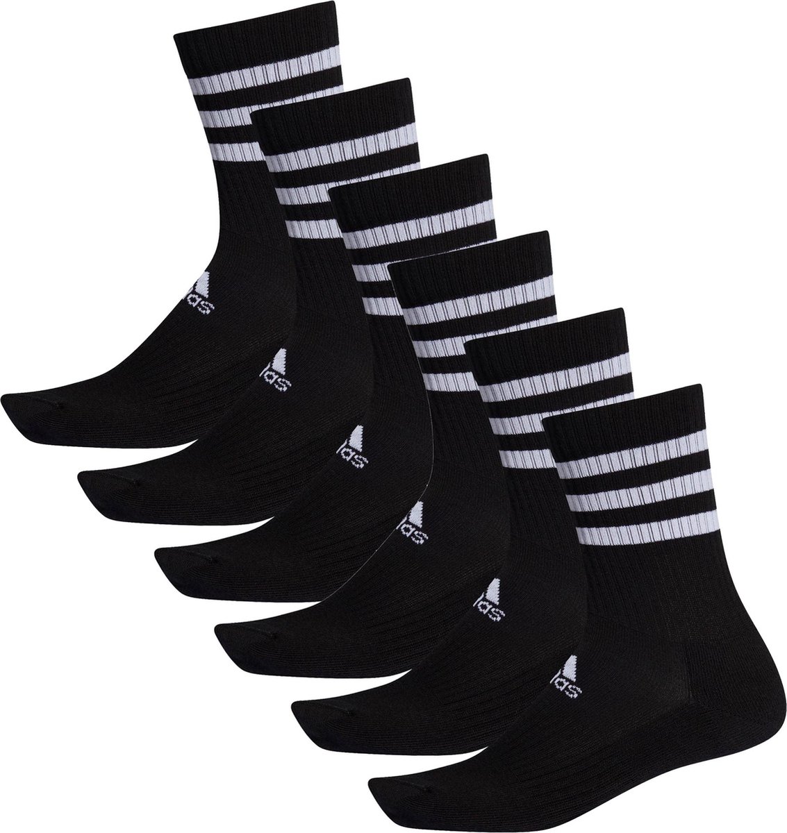 SOKKEN 6 paar adidas CSH CREW 6p tennissokken sportsokken unisex Zwart
