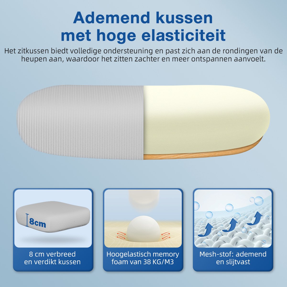 Elekiatech Ergonomische Bureaustoel - Bureaustoel met Opklapbare Armleuningen - Bureaustoelen voor Volwassenen - 150 Kg - Grijs thumbnail 6