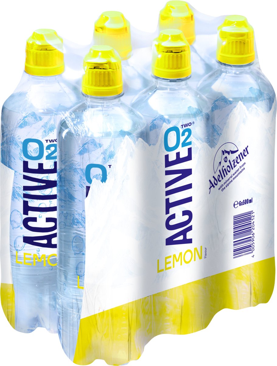 Active O2 | Lemon | 6 stuks | 6 x 500 ml