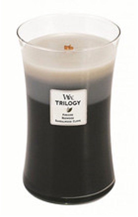 WoodWick Hourglass Trilogy Large Geurkaars - Warm Woods - 130 branduren