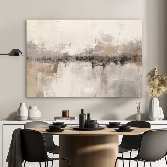 Tableau aluminium 120x80 cm - Décoration murale métal - Art moderne - Abstrait - Beige - Décoration murale métal salon - Décoration industrielle - Photo sur dibond - Accessoires industriels chambre