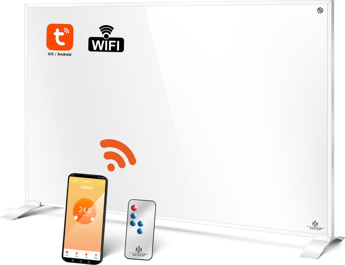KESSER® Infrarotheizung 2in1 - Wandmontage of Vrijstaand met App & Thermostaat
