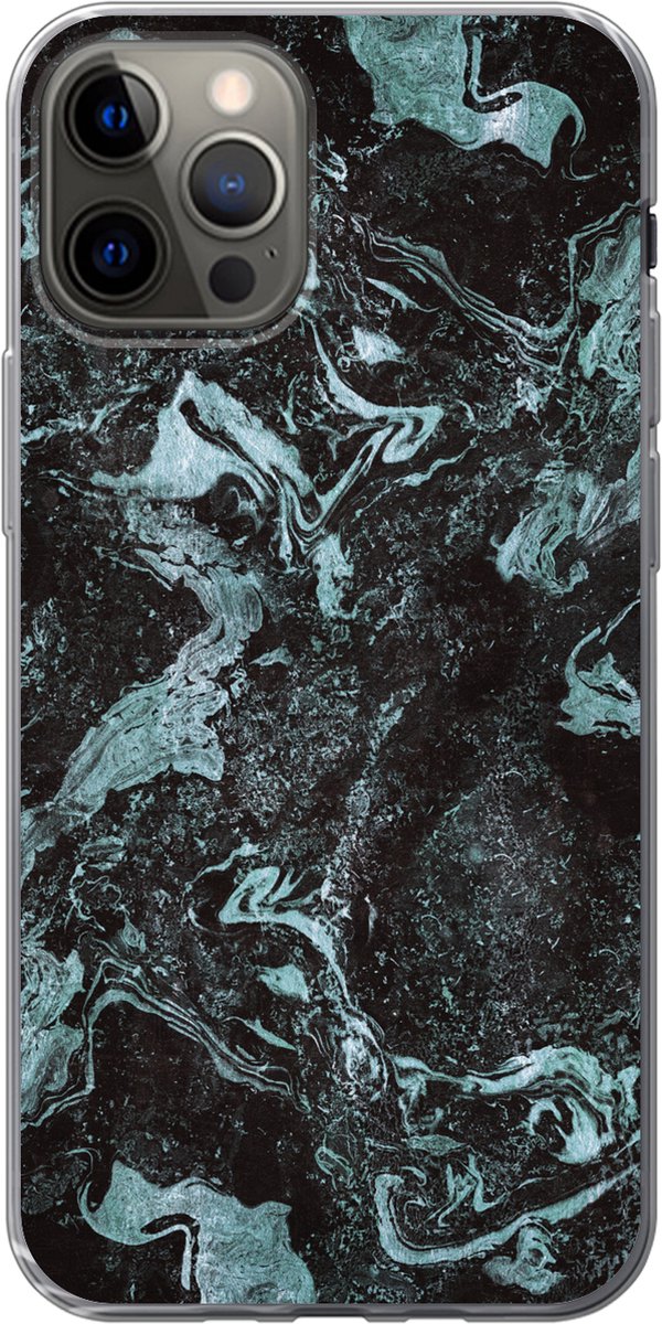 Telefoonhoesje Geschikt voor iPhone 13 Pro hoesje - Marmer print - Natuursteen - Luxe - Siliconen Telefoonhoesje Telefoonhoesje