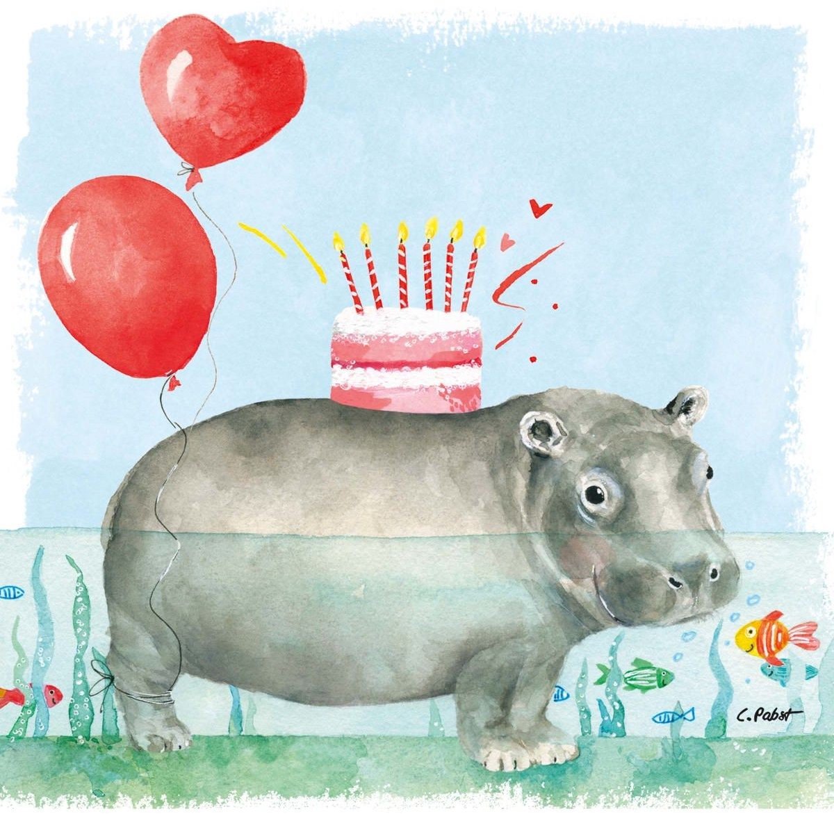 PPD - Lunch servetten - Happy Hippo