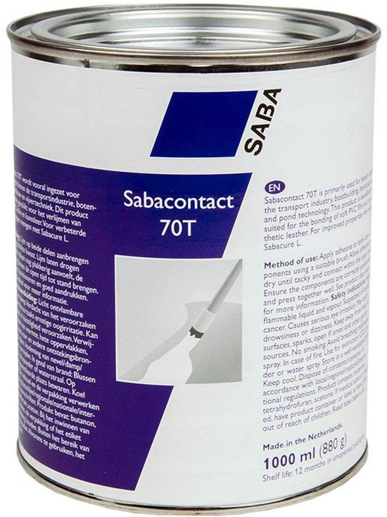 Afdekzeilwinkel - Saba PVC zeildoek lijm (sabacontact) 70T 1L