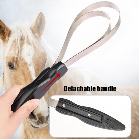 6 Ring Paard Jeukborstel Metalen Paardenhaar Verwijdering Kam RVS Paardenverzorgingsborstel Met Zacht Handvat