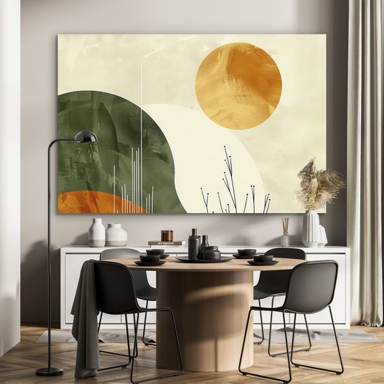 Décoration murale Métal - Peinture Aluminium Industriel - Abstrait - Paysage - Soleil - Art - 150x100 cm - Dibond - Photo sur aluminium - Décoration murale industrielle - Pour le salon/chambre