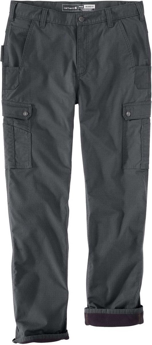 Carhartt Hose Ripstop Cargo Fleece Lined Work Pant Shadow-W33-L30 Grijs