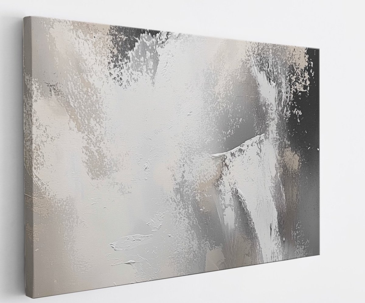 Saammp Canvas Schilderij - Neutraal - Abstract - 100x75 - Foto op canvas - Wanddecoratie - Muurdecoratie Woonkamer - Slaapkamer decoratie - Canvas Print Multicolor
