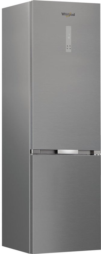 Whirlpool koelkast vriezer 355L roestvrijstaal No Frost multi-luchtweg LED verlichting 35 dB C energieklasse