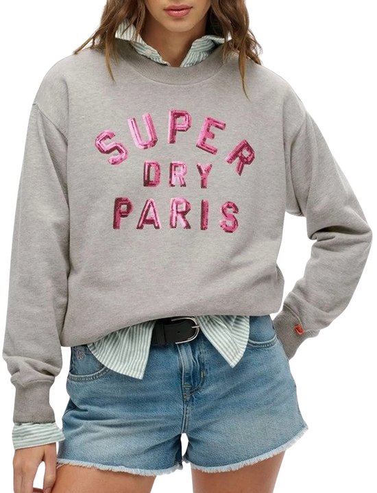Pull à col roulé à empiècements Varsity Loose Crew Superdry pour femme