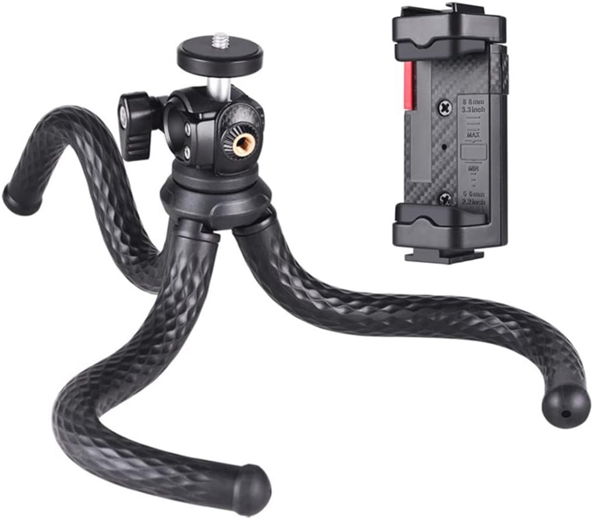 Flexibel Octopus Statief met 1/4 Inch Schroef voor Smartphone en Camera - Draaibare Kogelkop voor Vloggen en Live Streaming