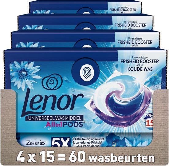 Capsules de lessive Lenor Brise Marine - 4 x 15 lavages