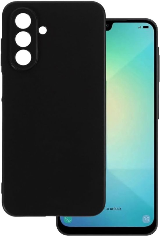 Coque compatible avec Samsung Galaxy A26 5G Coque Siliconen Coque arrière Zwart