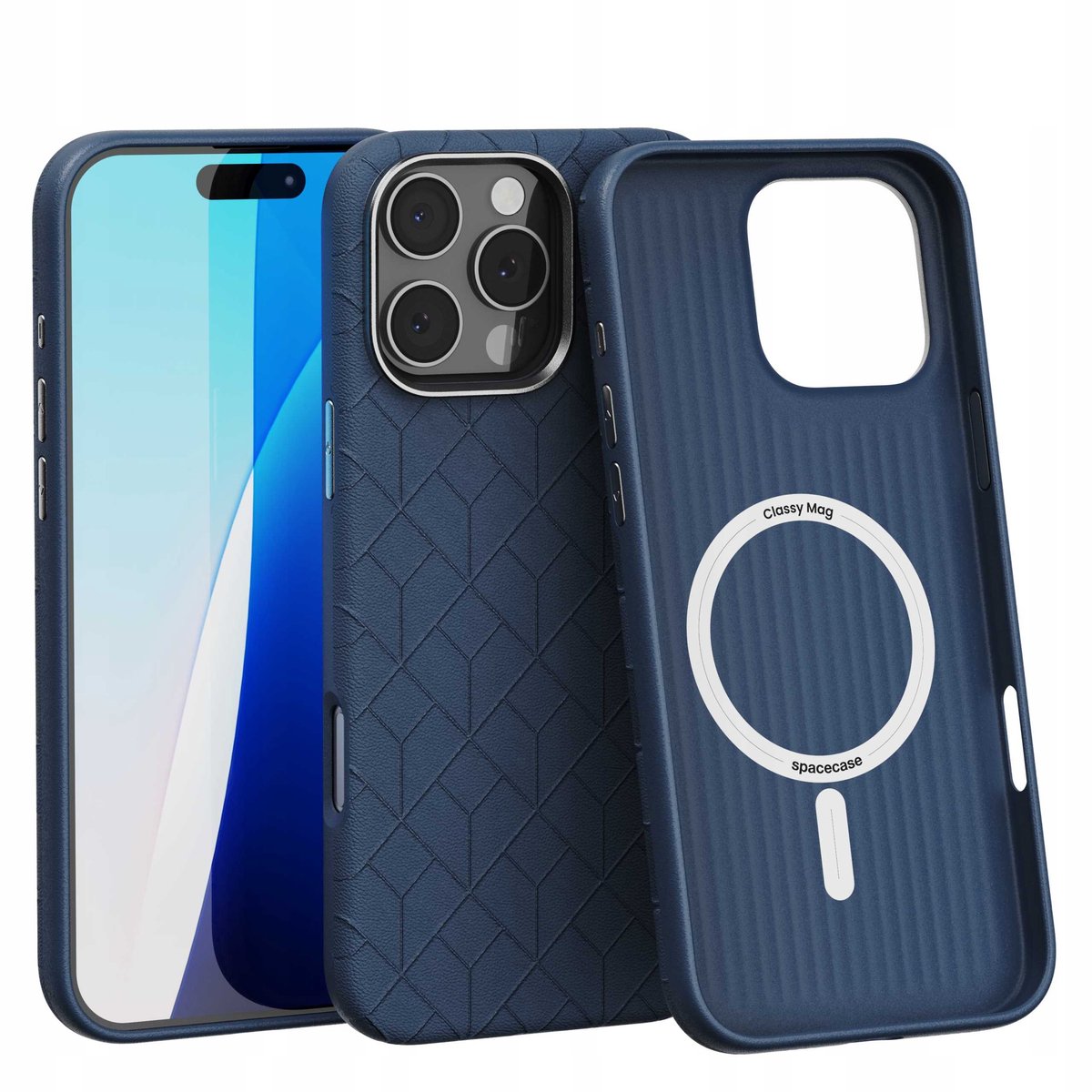 Spacecase Case Cover Voor Iphone 16 Pro Max Voor Magsafe Donkerblauw