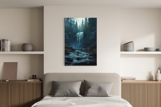 Saammp Canvas Schilderij - Natuur - Zwart-Witte bomen - landschap - 30x45 - Foto op canvas - Wanddecoratie - Muurdecoratie Woonkamer - Slaapkamer decoratie - Canvas Print