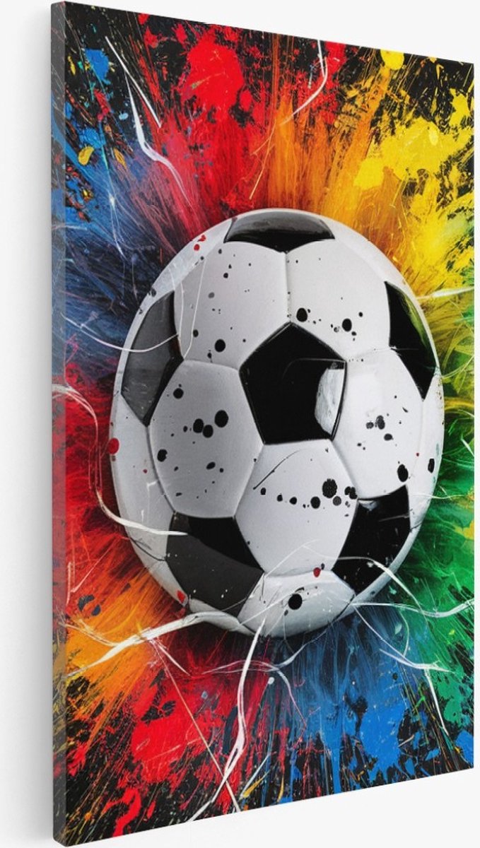 Saammp Canvas Schilderij - Abstract - Sport - Voetbal - 30x45 - Foto op canvas - Wanddecoratie - Muurdecoratie Woonkamer - Slaapkamer decoratie - Canvas Print