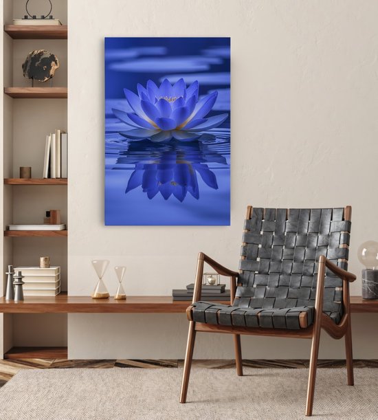 Saammp Canvas Schilderij - bloemen - Blauw - 50x70 - Foto op canvas - Wanddecoratie - Muurdecoratie Woonkamer - Kantoor Decoratie