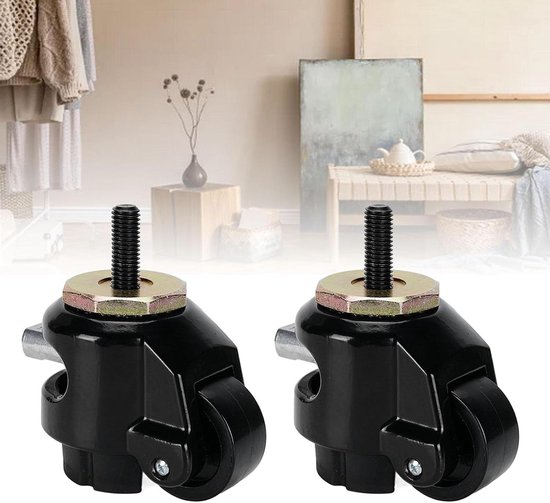 4 stuks zware industriële wielen met rem, 100 mm zwenkwielen