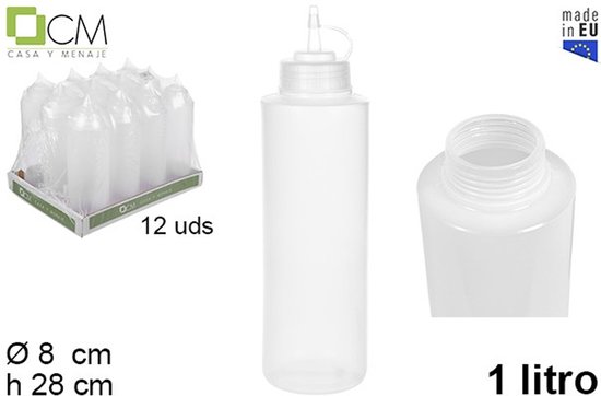 Oliemaatbeker doseerfles BGM PRO 1000ml met doseerkamer (60ml) en twee sluitingen