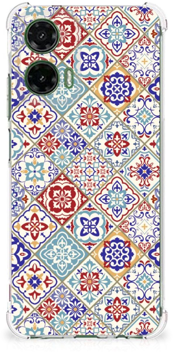 Motorola Moto G35 Anti-Shock Hoesje Tiles Color