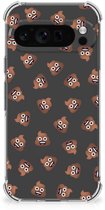 Doorzichtige Silicone Hoesje voor Google Pixel 9 Pro XL Poep Emojis